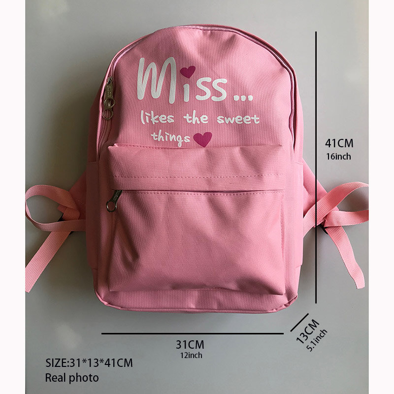 Puimentiua 4Pcs/set Women School Backpacks Nylon Schoolbag For Teenagers Girls Student Book Bag Boys Mochilas Sac A Dos