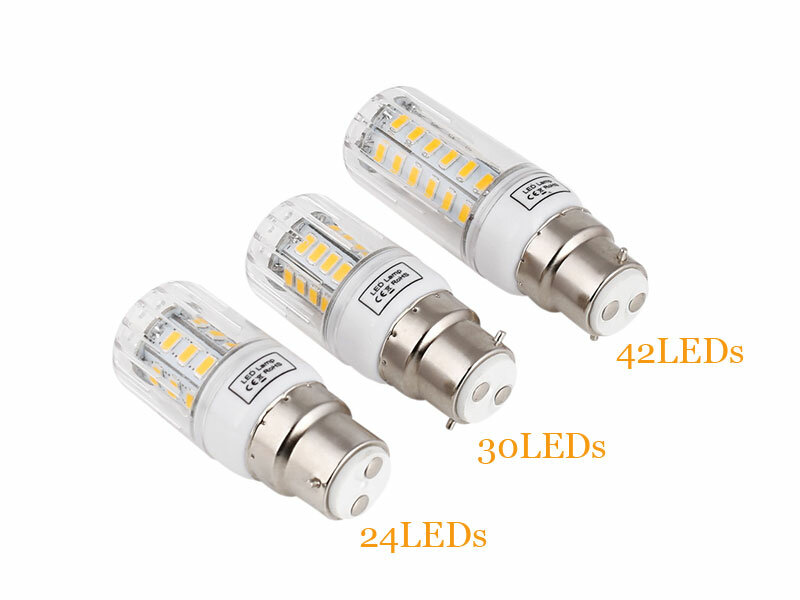 B22 총검 LED 옥수수 조명, SMD 5730 에너지 절약 전구, 7W, 12W, 15W, 20W, 25W, LED 램프, 봄빌라 라이트, 람파다 앰플 조명