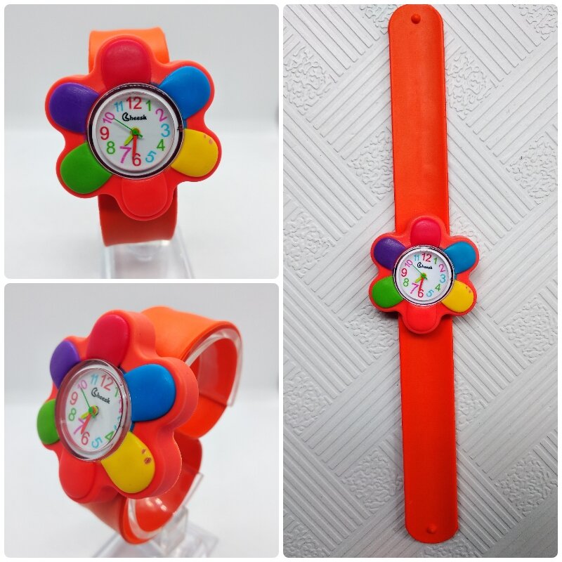 2019 New Fashion Unique Style Cartoon Flower Watch Children Silicone Kids Watch Quartz WristWatch Slap Cute Baby Gift hot Sale