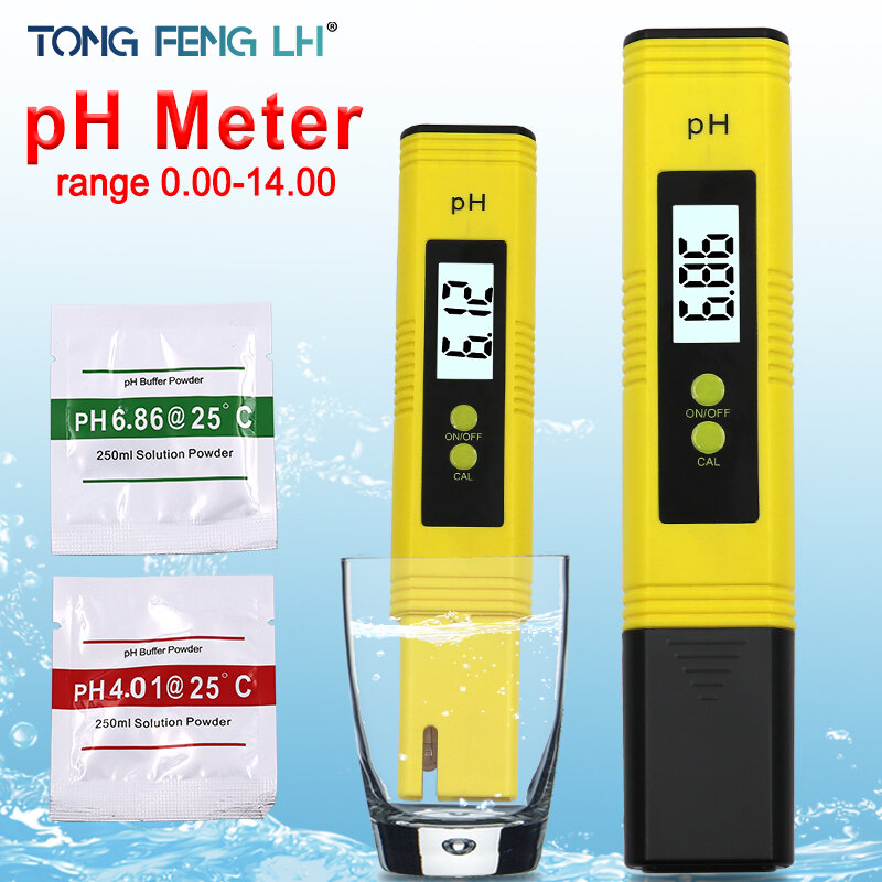 High Accuracy 0.01 LCD Digital PH Meter Tester for Water Food Aquarium Pool Hydroponics Pocket Size PH Tester Large LCD Display