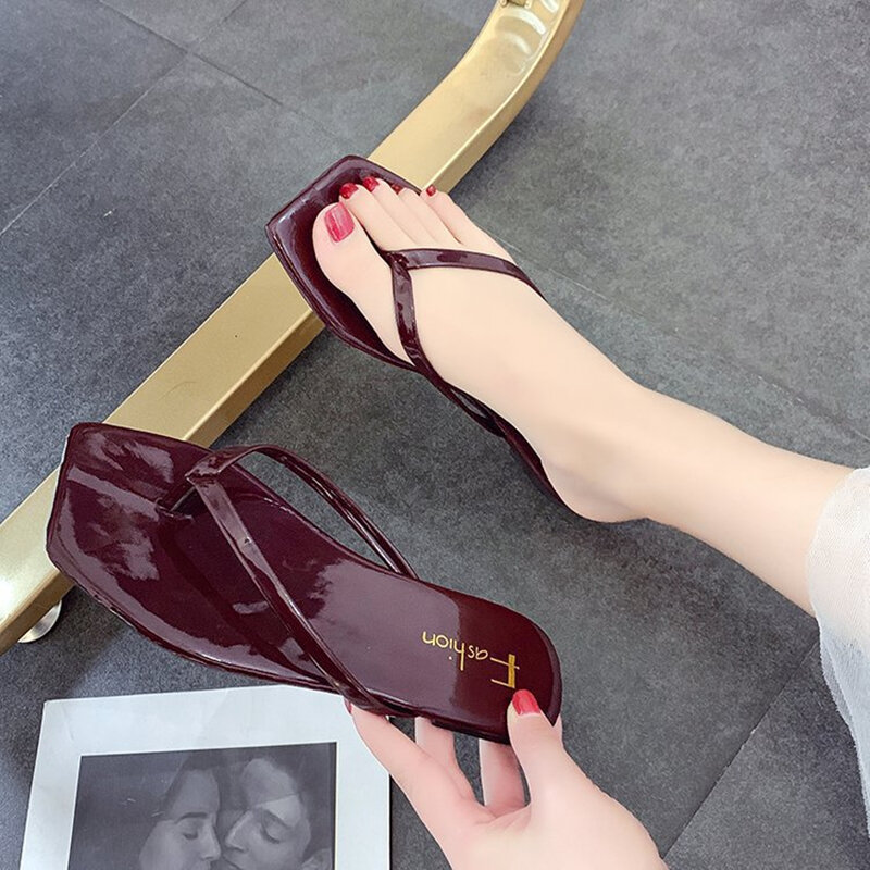 Ho heave feminino popular slides rasos verão fora confortável chinelos femininos moda casual sapatos flip flops
