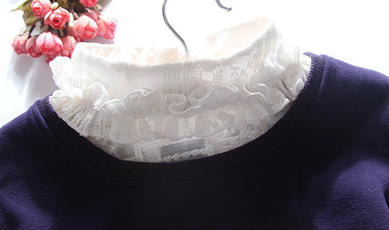 Adornos de encaje europeo, suéter pequeño Lolita, cuello falso, temperamento retro, bordado de impresión salvaje refinado, decorativo