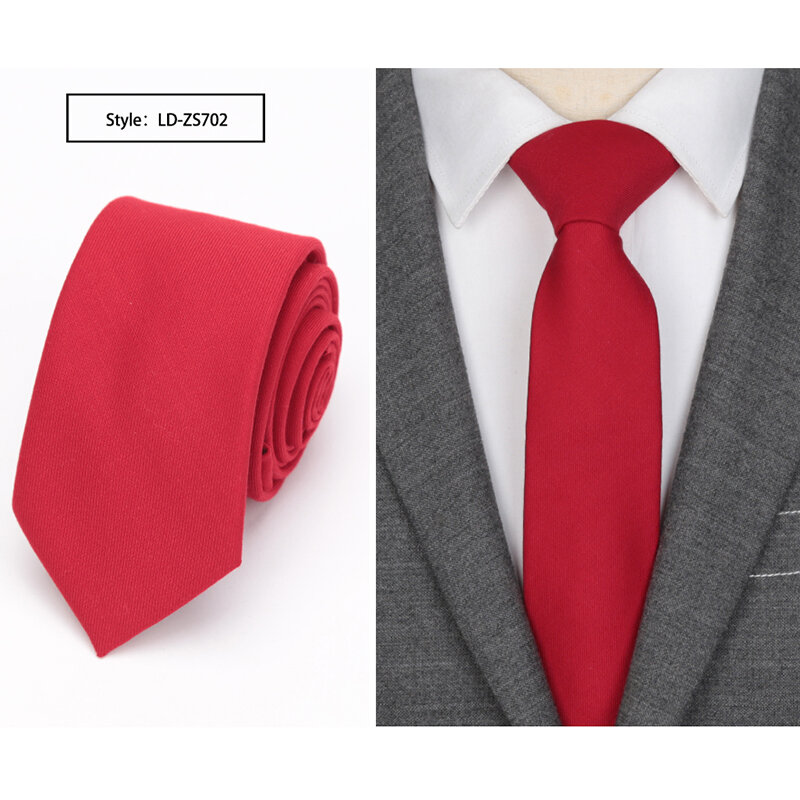 Мужской узкий галстук, шерстяной модный галстук для мужчин, Свадебный костюм, деловечерние, тонкий классический однотонный галстук, повседневный красный галстук 6 см