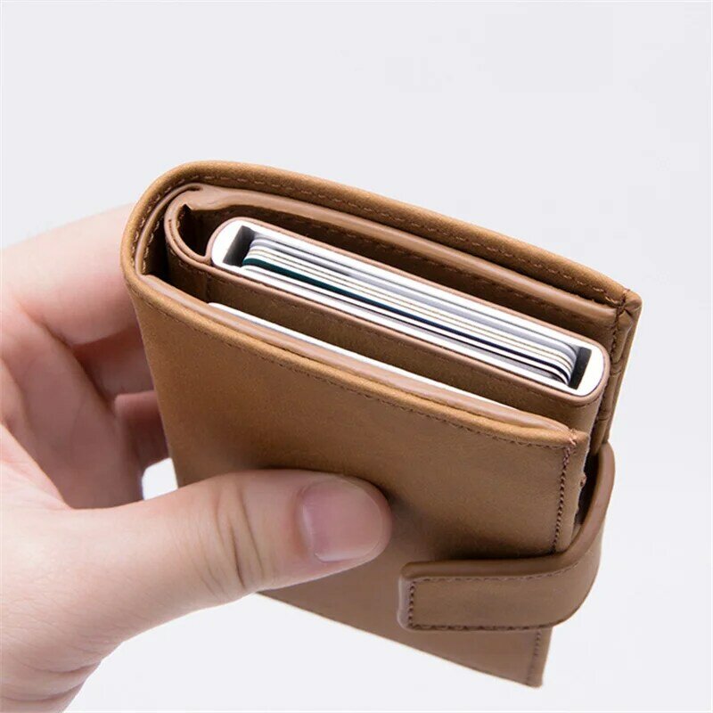 ZOVYVOL-Porte-cartes RFID pour hommes et femmes, portefeuille minimaliste en métal, boîte unique, blocage d'infraction, nouveau style, 2024