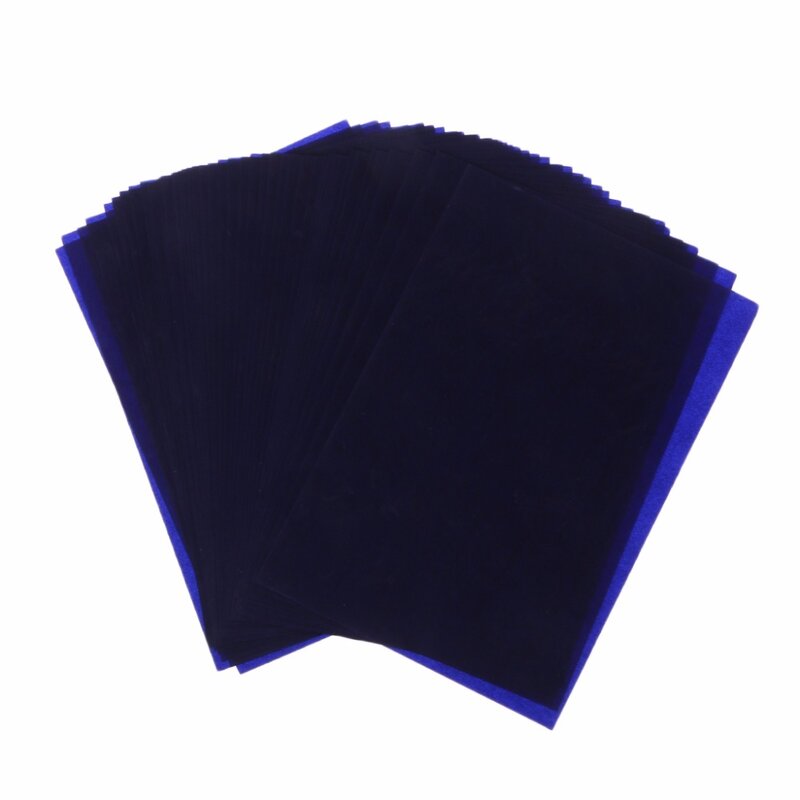 50 arkuszy ciemnoniebieski 18K cienki typ dwustronna kopiarka węglowa wzornik papier transferowy szkolne materiały biurowe C26