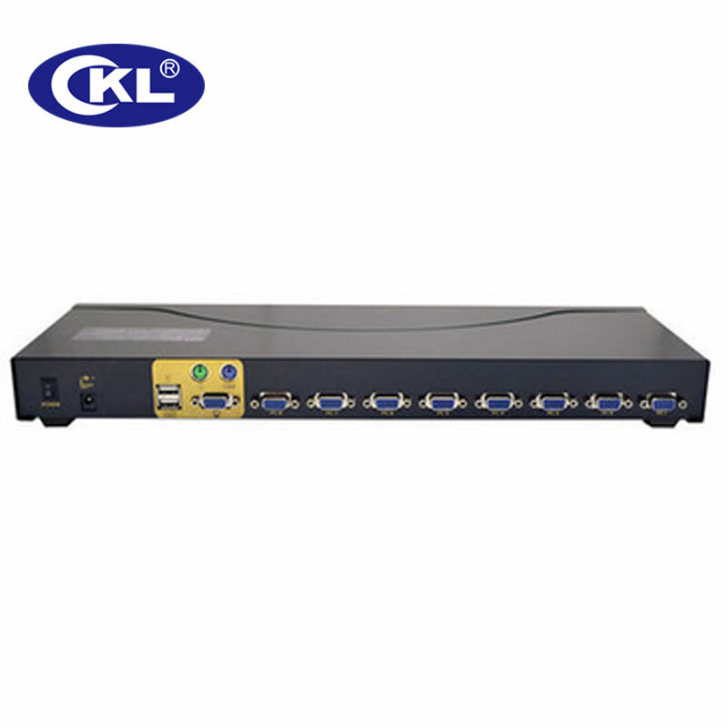 KVM-переключатель 8 портов USB, VGA, с кабелями, 8 в 1, для ПК, монитора, клавиатуры, мыши, крепление в стойку CKL-9138U