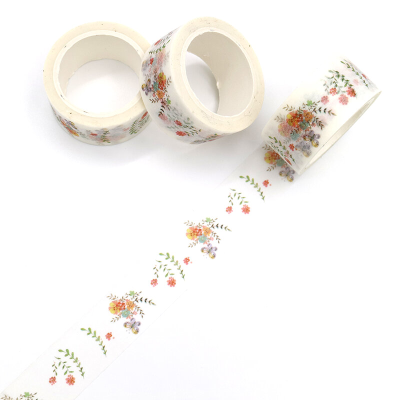 Cinta adhesiva decorativa de papel japonés DIY, cinta adhesiva creativa y refrescante de ramo, serie de dibujos animados, 7m x 20mm