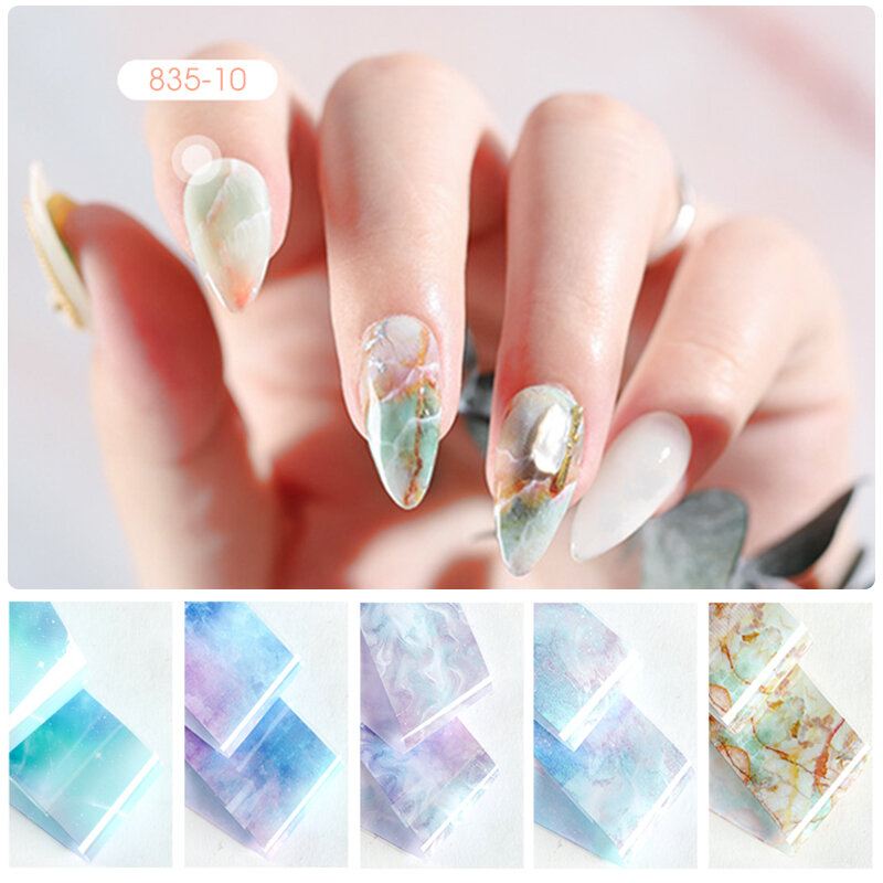HNUIX 10 farben nail art sterne transfer papier heißer verkauf Regenbogen sky Japanischen stil nagel folie aufkleber nagellack klebstoff aufkleber