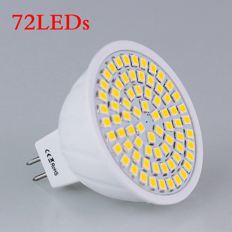مصباح MR16 LED ثنائي الصمام ، لمبة الكشاف ، رقاقة SMD 110 عالية التجويف ، بدون وميض ، 12 فولت ، 4 واط ، 6 واط ، 8 واط ، 220 فولت ، 2835 فولت ، 36 54 72 LED