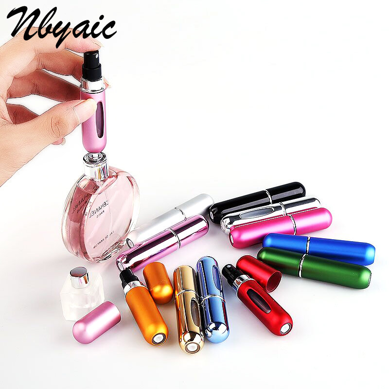 Nbyaic — Mini bouteilles rechargeables pour cosmétiques, cartouches réutilisables pour parfums, contenant vide pour voyageurs, voyage, pratique, P27