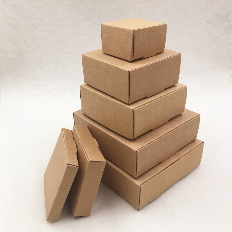 Подарочные коробки из крафт-бумаги, коричневые, коробка мыла упаковки, праздничная подарочная упаковка шт.