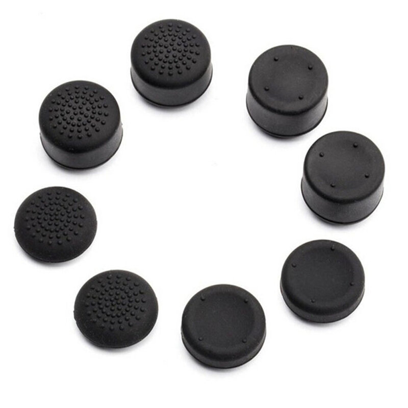 8PCS Silicone Black Thumbstick Joystick Cap for Sony Playstation PS4 Controller for Xbox 360/ONE/PS3
