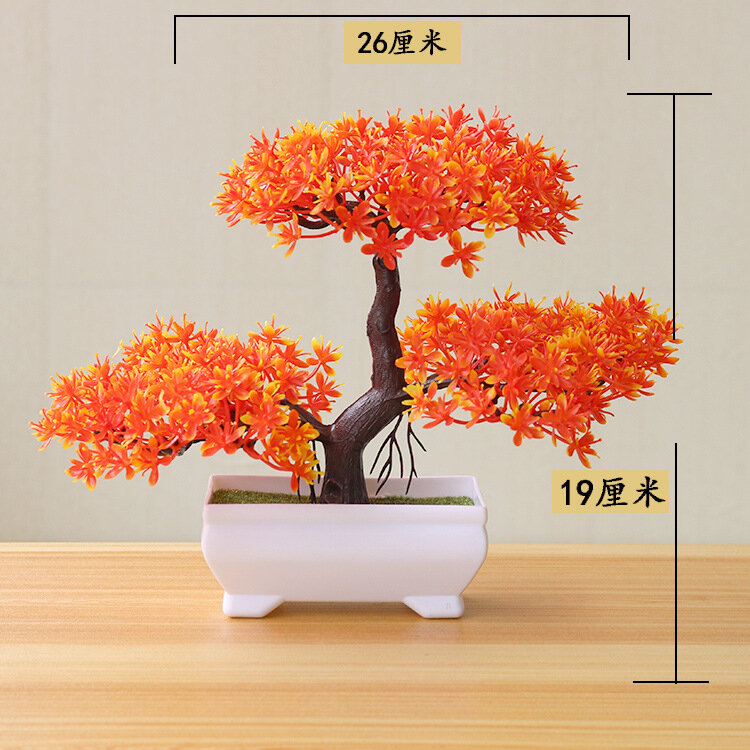 Novas plantas artificiais bonsai pequeno pote de árvore plantas falsas flores vasos ornamentos para decoração de casa decoração do hotel jardim