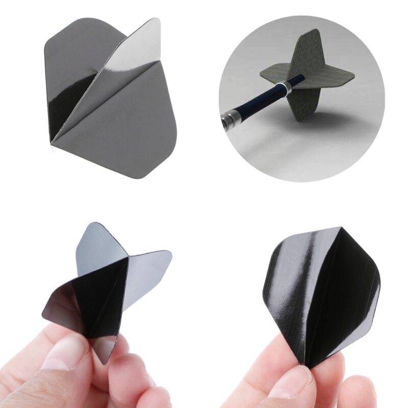 30 Pcs PET Dart Flights High Quality Simple Pure Black Darts Accessories Replaceable Dart Wing