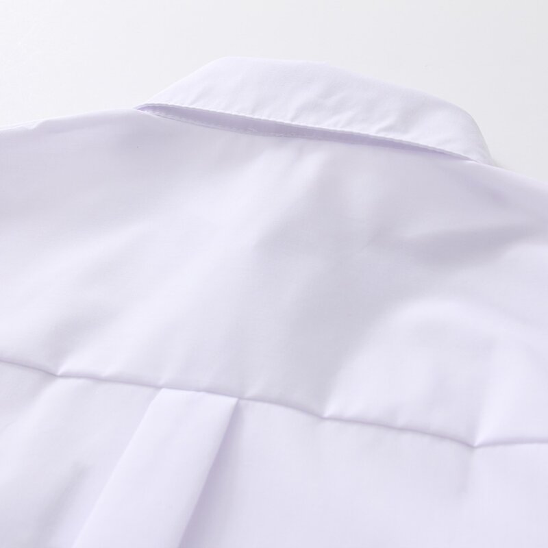 قميص كاجوال نسائي T8D427M, بلوزة قطنية بياقة ، كم طويل ، أزرار ، باللون الأبيض 2020