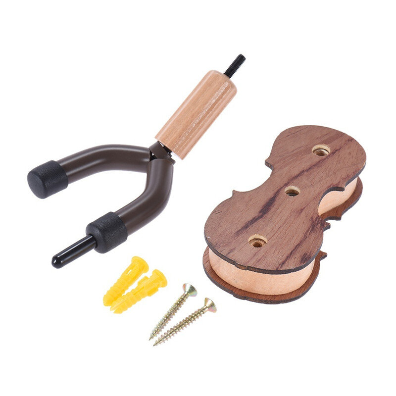Gancio appendiabiti per violino e Viola con supporto per arco per montaggio a parete per casa e Studio realizzato in legno duro