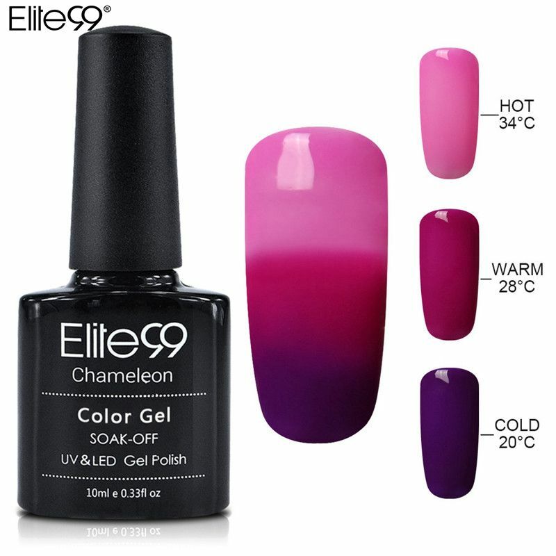 Elite99 10ml Temperature Change Color Nail Gel Thermal Nail Gel Polish Holographic Soak Off UV Gel Varnish Long Lasting Nail Art
