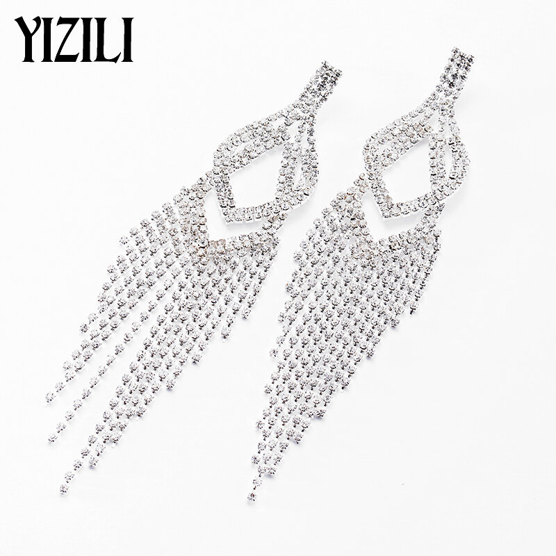 YIZILI-새로운 패션 2020 크리스탈 술 귀걸이 펜던트 귀걸이, 에스닉 스타일 할로우 드롭 귀걸이, 여성 결혼 선물, 인기 E022