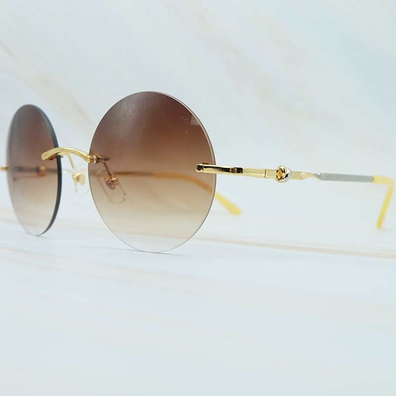 Round Metal Sunglasses Sale Reliable And Good Men Luxury Brand Designer Wholesale Retro Classic Rimless Carter Sunglass