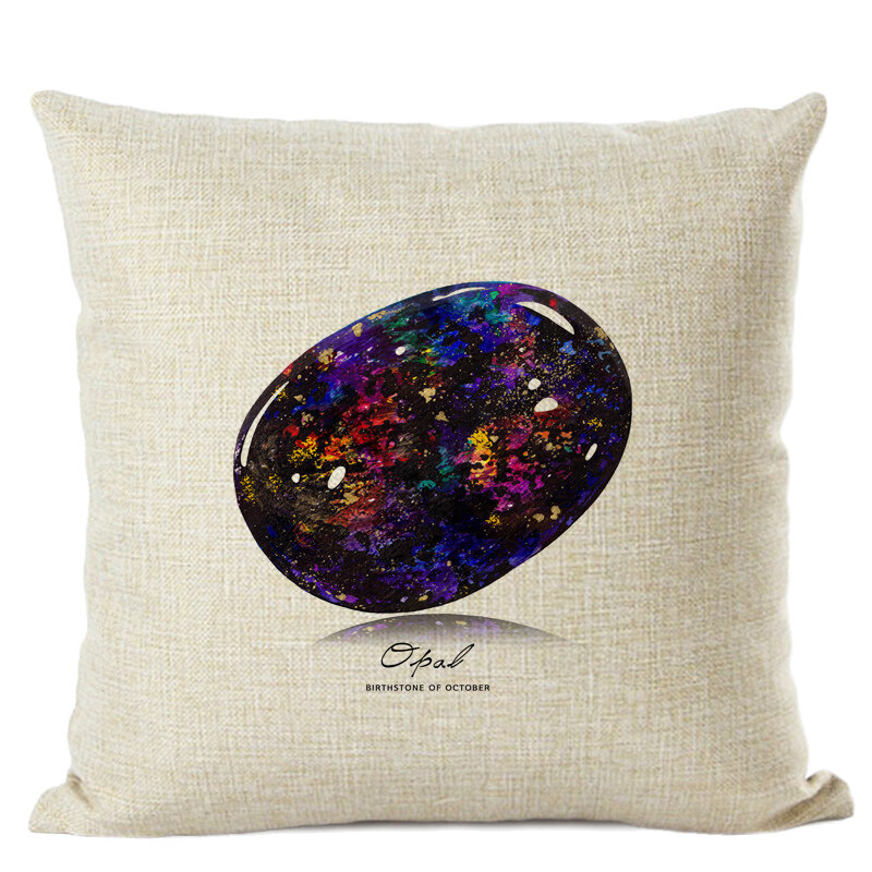 Capa de almofada colorida gem cristal bloco capa de almofada capa de sofá bonito diamante estampado almofada de linho algodão