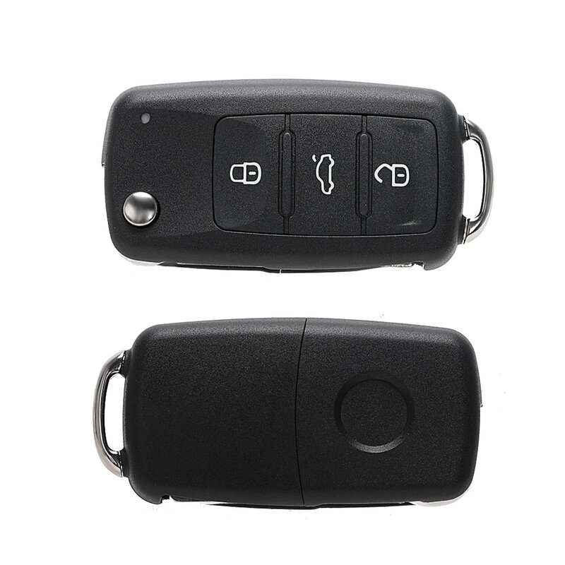 Carcasa de llave de coche con tapa remota para VW, funda de llave en blanco, 3 botones, Beetle, Caddy, Eos, Golf, Jetta, Polo, Scirocco, Tiguan, Touran, UP