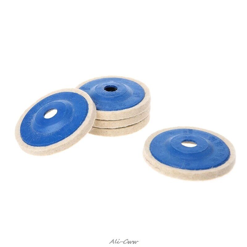 Круглые полировальные диски, 5 шт., 4 дюйма, из войлока, для полировки шерсти