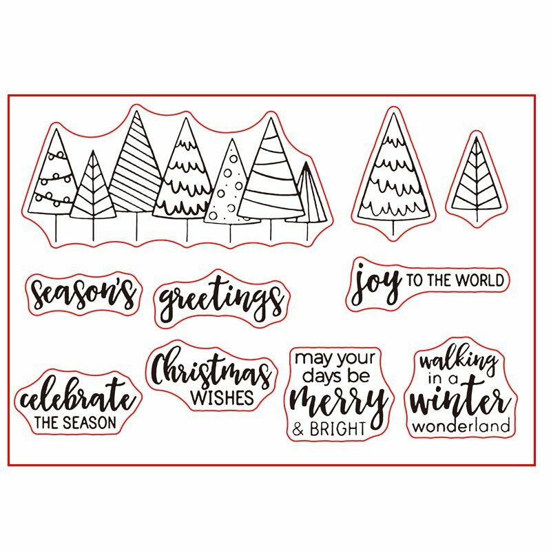 Christmas Tree Silicone Clear Stamp DIY Handicraft Stencil Photo Album Card Making Template Decoration Background