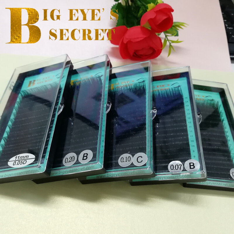 Big eye's secret – Extensions de cils en soie, éventails faciles, livraison immédiate, grand Stock, mélange de longueurs, fournitures d'usine