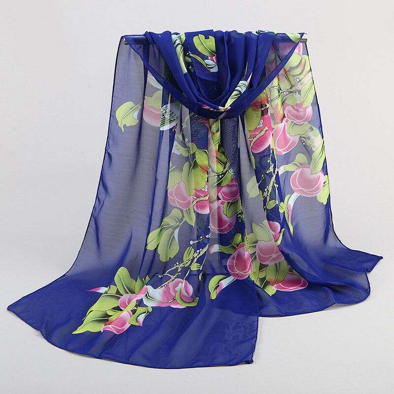 2018 chinesische Neue Frauen Chiffon-Silk Schals Mode Frühling Quadratischen polyester Schals Druck blumen Schal Sommer Schals Und Hijabs