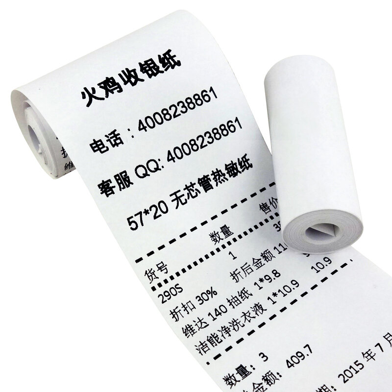Mini papel térmico., papel de recibo sem fio, 57 mm x 20mm, od 20mm (diâmetro),mini 1080, marca de carros com 96 rolos por lote.