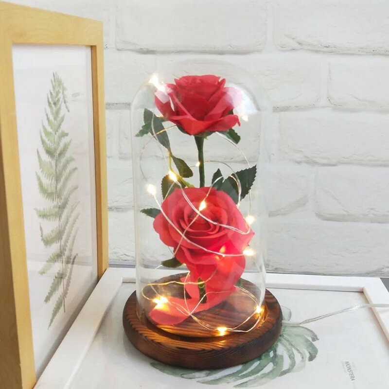 LEDUSB migające świecące sztuczne świeże róże romantyczna dekoracyjna kwiat ślub prezent na walentynki wysłać urodziny miłośników