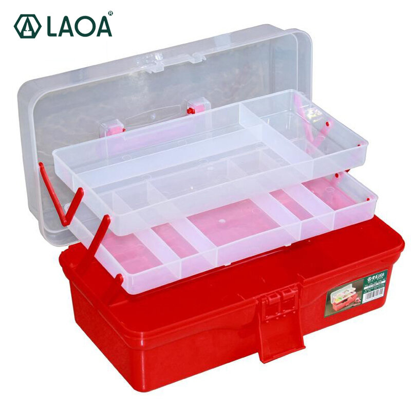 LAOA สีสันพับกล่องเครื่องมือ-กล่องพับกล่องยาตู้เล็บชุด Workbin สำหรับจัดเก็บ