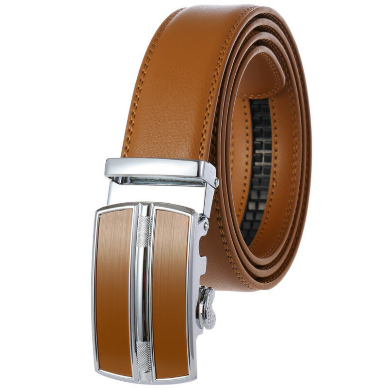 Correa de cuero con hebilla automática para hombre, faja auténtica de tendencia, cinturones de diseñador, novedad, talla grande