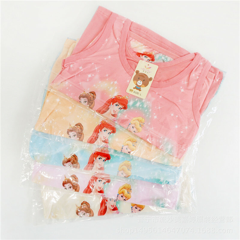 Verano 2020 niños niñas pijamas ropa de dormir conjunto Casual Anna Elsa Anime Cosplay disfraz niños Chaleco Corto + pantalones traje