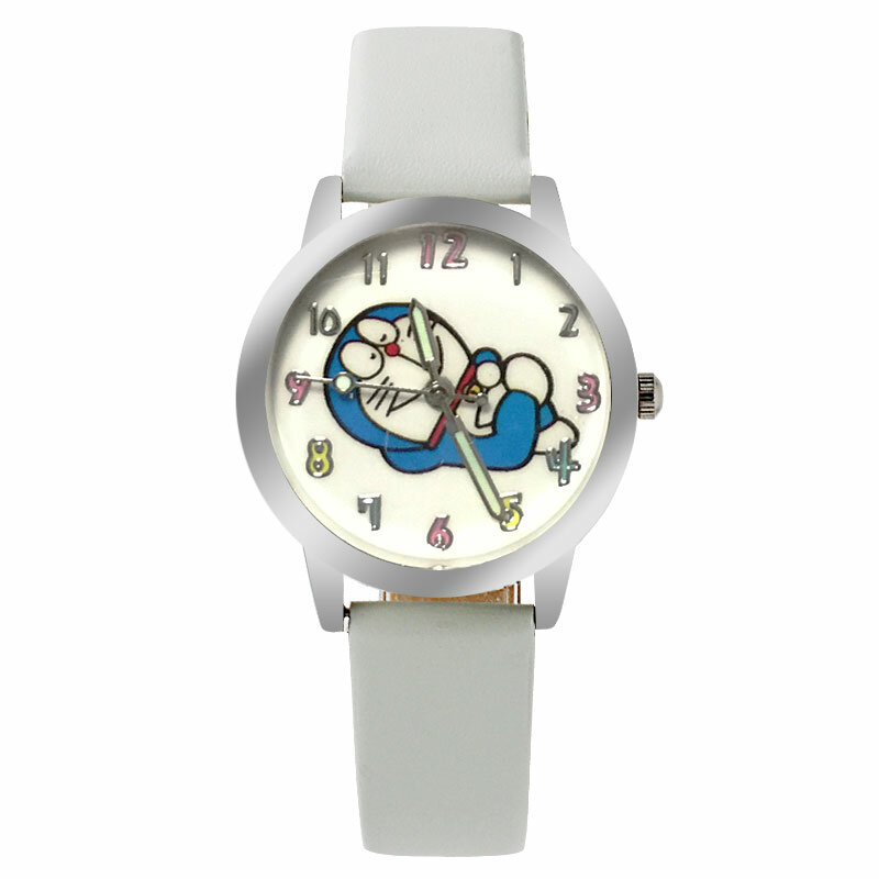 Nowy Cartoon PU skórzany pasek zegarek dla dzieci Cute Cartoon wzór maszyna Jingle Cat zegarek kwarcowy chłopców i dziewcząt zegarek na rękę