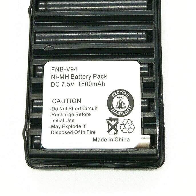 Bateria de 1800mah ni-mh FNB-V94, pacote de bateria para rádio yaesu/vertex ft-60 segundos