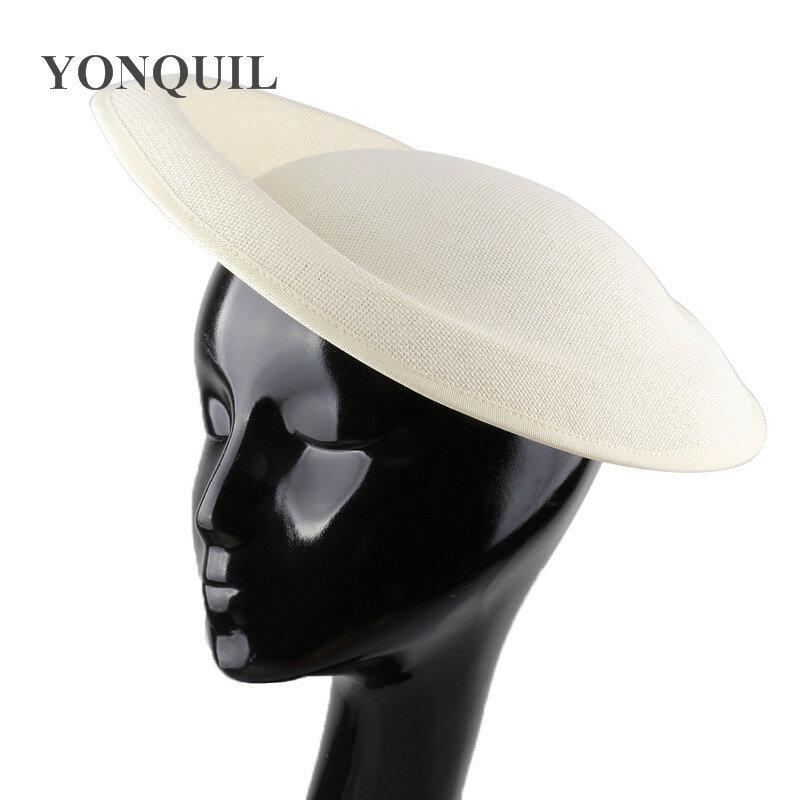 Sinamay-sombreros de imitación para mujer, Base de fascinador grande de 30CM, Derby para boda, accesorios para el cabello, 6 unids/lote