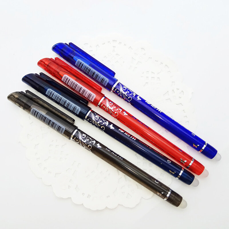 1 pcs 지울 수있는 펜 0.5mm 플라스틱 창조적 인 마술 젤 펜 4 개의 색깔 잉크 jel kalem 사무실 학교 공급 물자 escolar papelaria