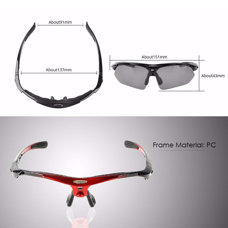 ROCKBROS ขี่จักรยานแว่นตากรอบแว่นตากันแดด Polarized กรอบแว่นตากันแดด Polarized Lentes De Sol Para Beisbol