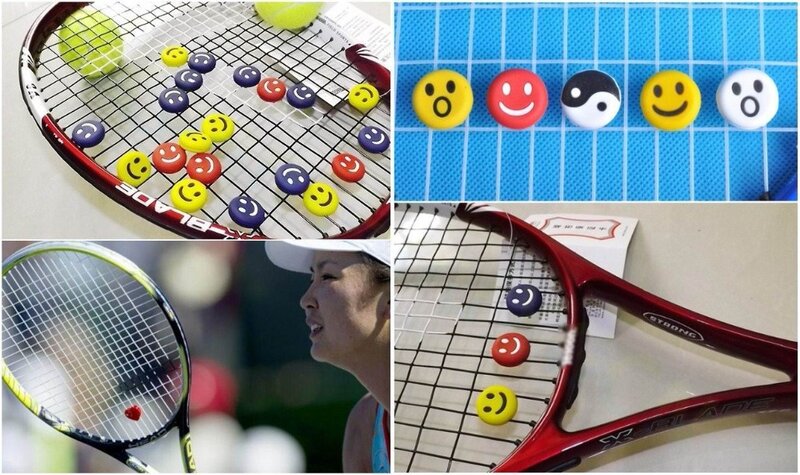 Amortiguador de raqueta de Tenis con bandera nacional smile, amortiguador para reducir la vibración de la raqueta de tenis, profesional