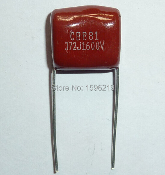 50pcs CBB capacitor 372 1600V 372J 1.6KV 3700pF 3.7nF P15 CBB81 Metallized Polypropylene Film Capacitor