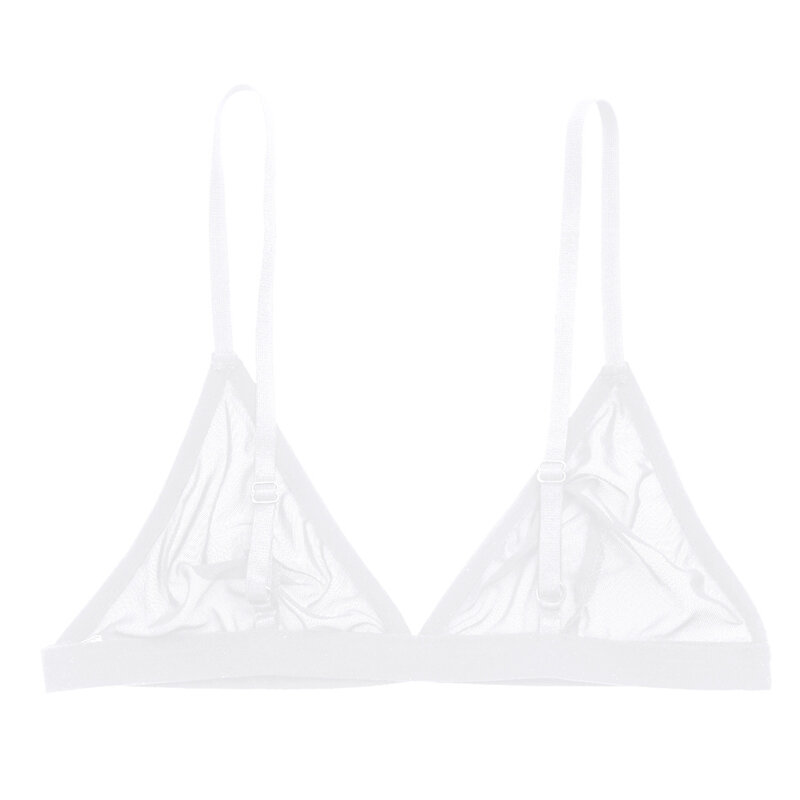 Black Bra Women Mesh Semi Sheer Hollow Out Adjustable Straps Wire-free  Bralettes Female Soft Breathable Underwears Lady
