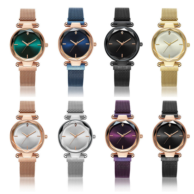 Wholesale Watches Women Quartz Magnetic Rhinestone Casual Ladies Wristwatches Top Sell Creative New 2019 Bayan Kol Saati