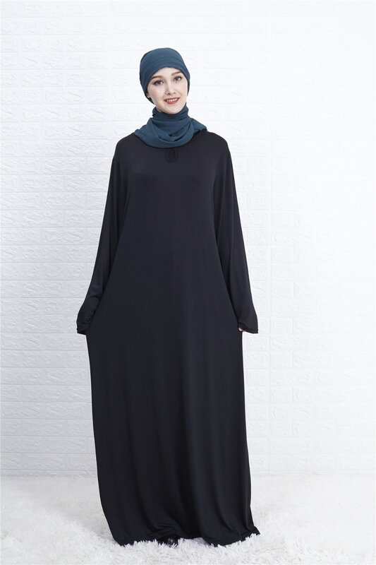 Muslim Dress Women Loose Red Blue Black Abaya Dubai Long Robe Tunic Kimono Jubah Middle East Arab Hijab Islamic Clothing