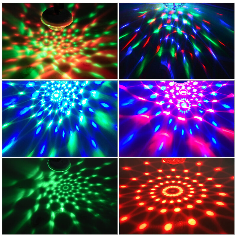 Lumière de scène LED USB avec capteur de musique, boule magique en cristal RGB Portable 5V, lampe de scène DJ Disco, fête en Club à domicile
