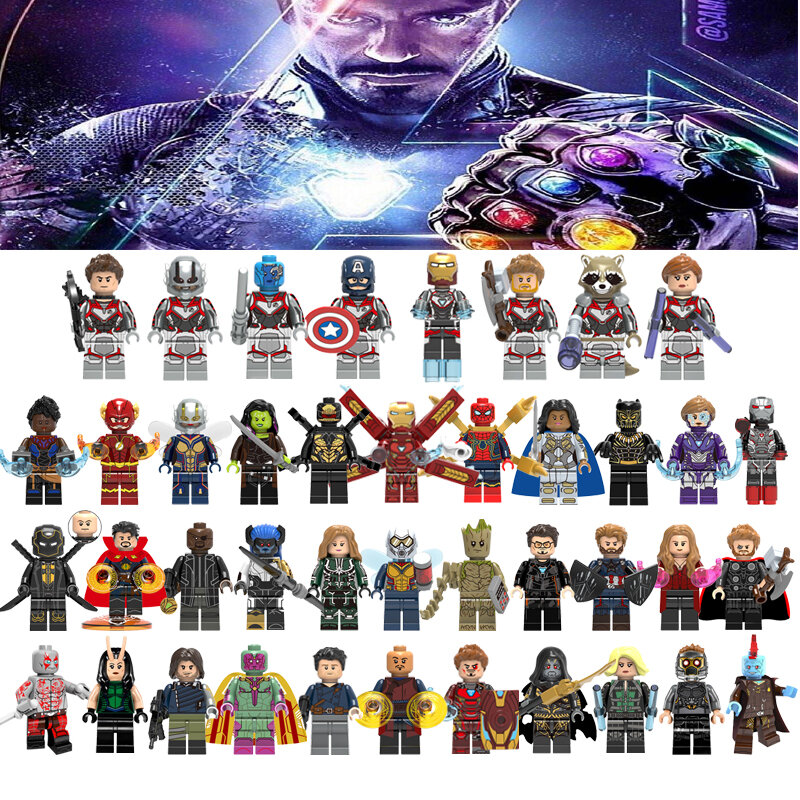 Marvel Мстители 4 Endgame Капитан Америка Железный человек танос Халк легоэлис строительные блоки Фигурки игрушки для детей