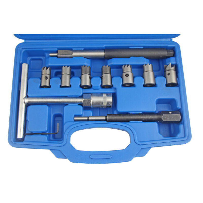 Diesel Injector Sedile Cutter Set Cleaner Strumenti di Rimozione di Carbonio Kit-10 pcs