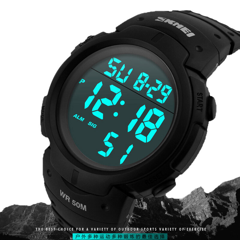 Skmei-남성 스포츠 시계, 최고 브랜드 럭셔리 다이빙 디지털 LED 밀리터리 시계, 남성 패션 캐주얼 전자 손목 시계, 남성 시계