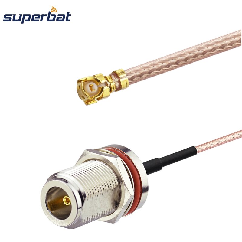 Conector Superbat N hembra con junta tórica a U.FL(IPX), Cable Coaxial Pigtail RG178, antena inalámbrica de 20cm