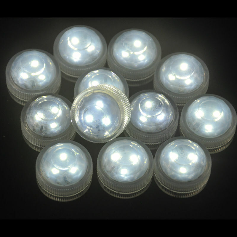Miniluces LED impermeables para decoración de boda, luces de vela de luz de té sumergibles, 3LED superbrillantes, 10 piezas *